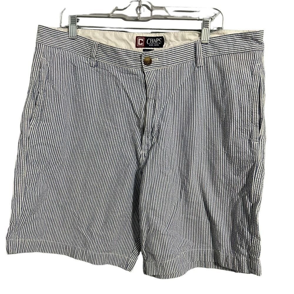 Chaps Striped Shorts Mens Size 38 Cotton‎ Blue White